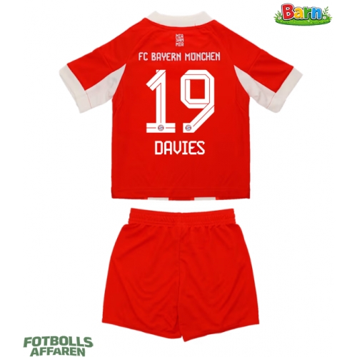 Bayern Munich Alphonso Davies #19 Hemmaställ Barn 2025-26 Kortärmad (+ Korta byxor)